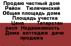 Продаю частный дом. › Район ­ Тюлячинский › Общая площадь дома ­ 100 › Площадь участка ­ 15 › Цена ­ 4 - Татарстан респ. Недвижимость » Дома, коттеджи, дачи продажа   